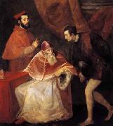 TIZIANO Vecellio Pope Paul III with his Nephews Alessandro and Ottavio Farnese china oil painting artist